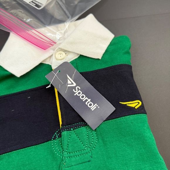 Sport oil Boy’s Green and Blue cotton Rugby Shirt with Classic Fit - Picture 7 of 7